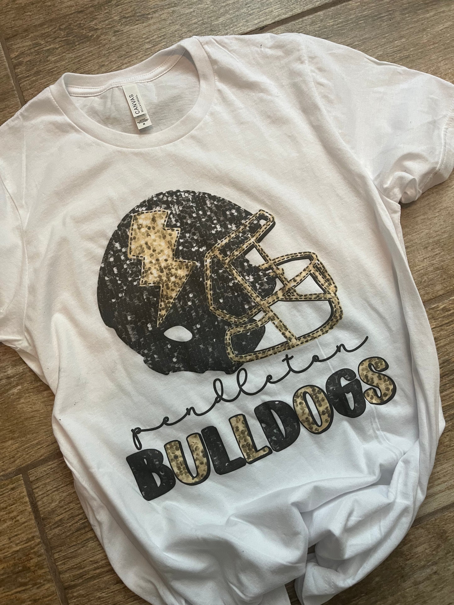 Bulldogs Faux Sequin Print Helmet