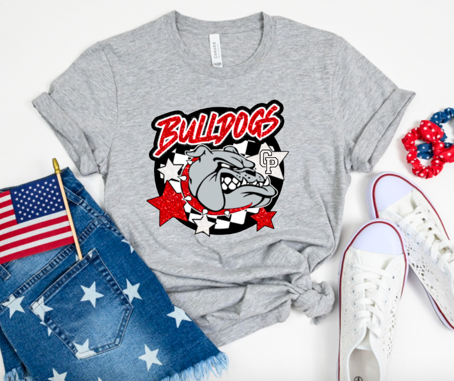 Crown Point Bulldog Retro Glitter Fun