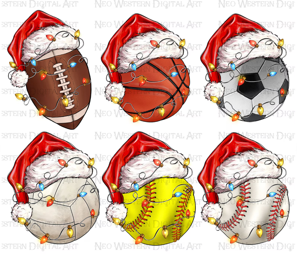 Christmas Sportsball (default color is grey- if you want a different color, include in personalization box)