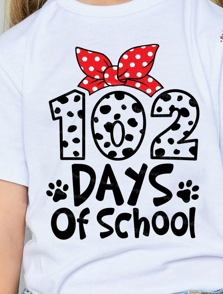 Ms. K 102nd Day Special (unisex tultex fine jersey tees in white)