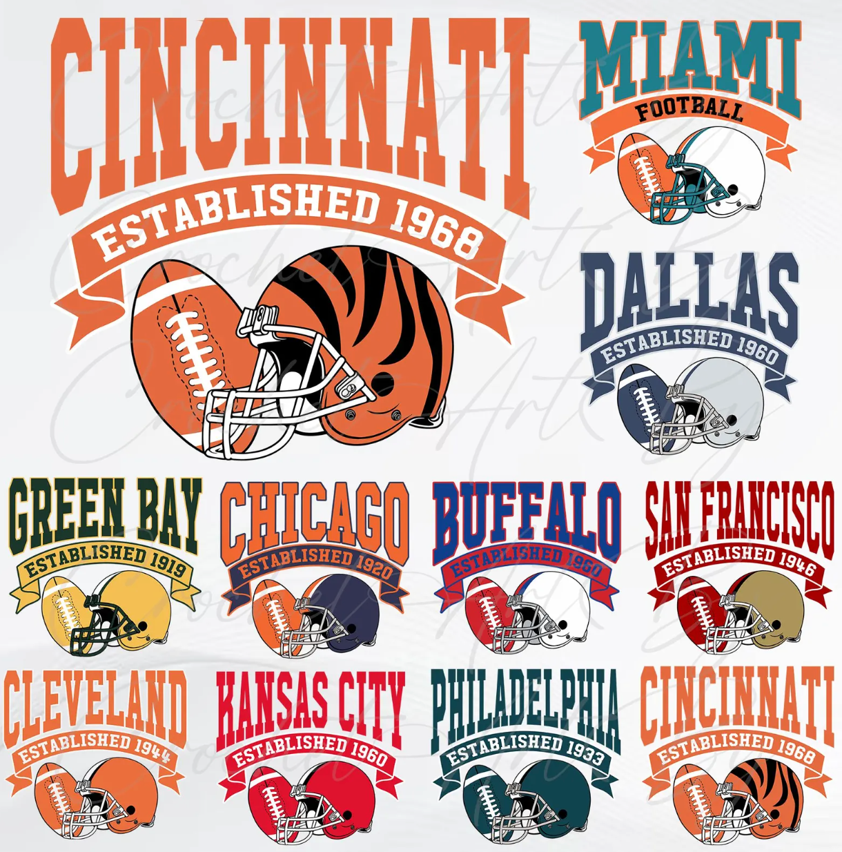 8th Day of Christmas Arch Football Mascots (include team in personalization box)