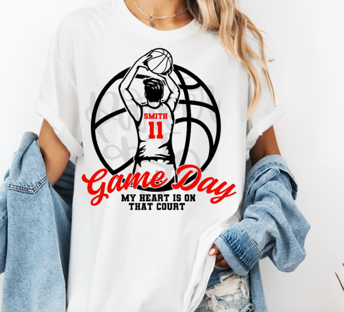 Basketball My Heart is on that Court - can be Gameday OR Team Name
