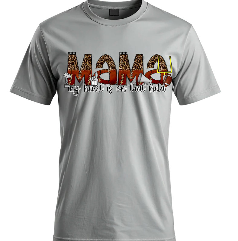 Football Mama Heart on Field