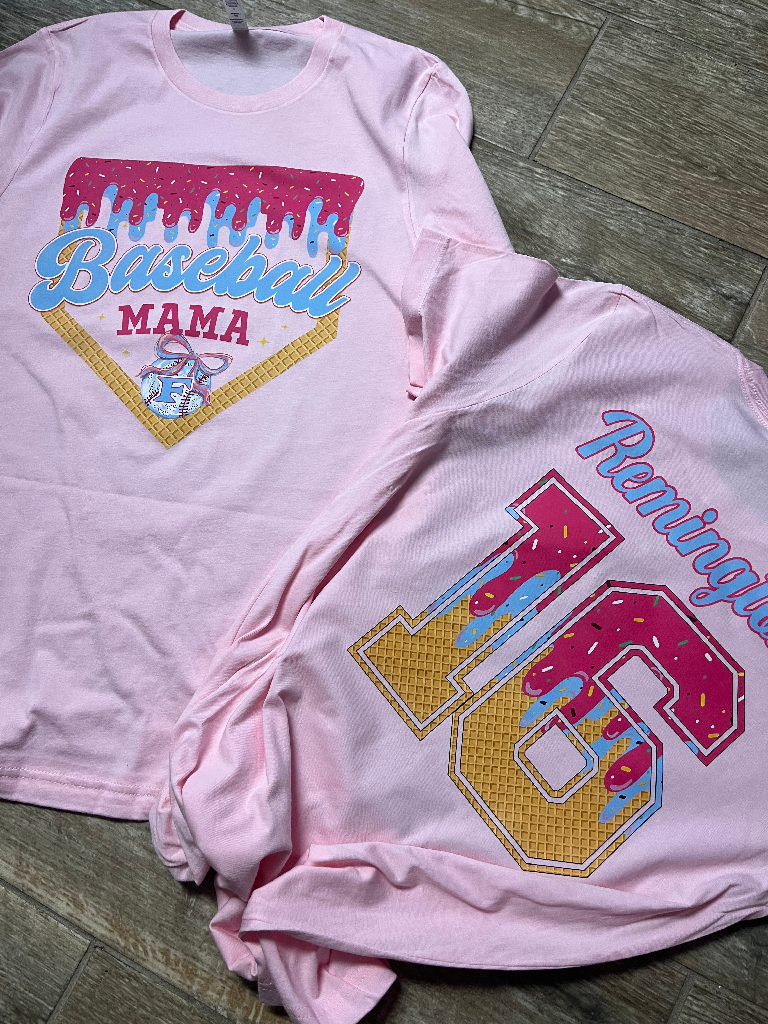 In-Stock Baseball/Softball Mom Tee (include base/softball and then name and #) - 0
