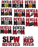 Red Devil Faux Sequin Sports Mom (or other name)-1