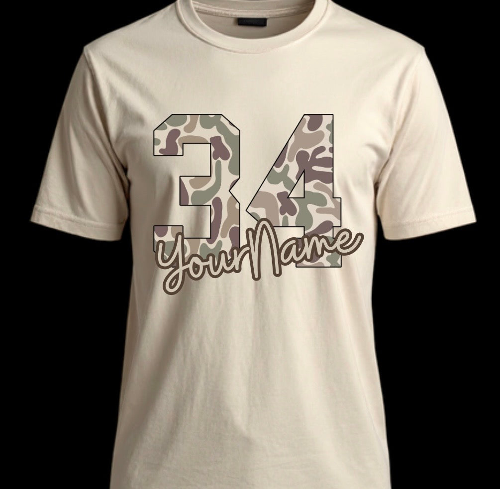 YourTeam Camo Numbers (just numbers, team or player name)
