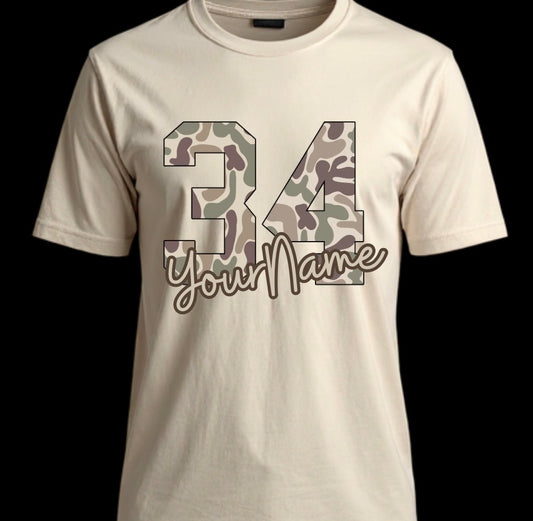 YourTeam Camo Numbers (just numbers, team or player name)