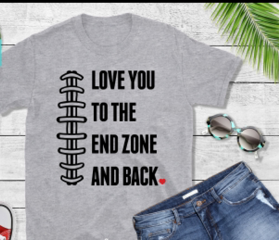 Love you to endzone/outfield (default ink is white/black.  If you want another color, include in personalization box) - 0