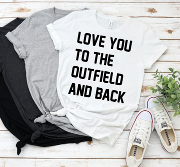 Love you to endzone/outfield (default ink is white/black.  If you want another color, include in personalization box)