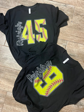 Faux-Leather Varsity Number