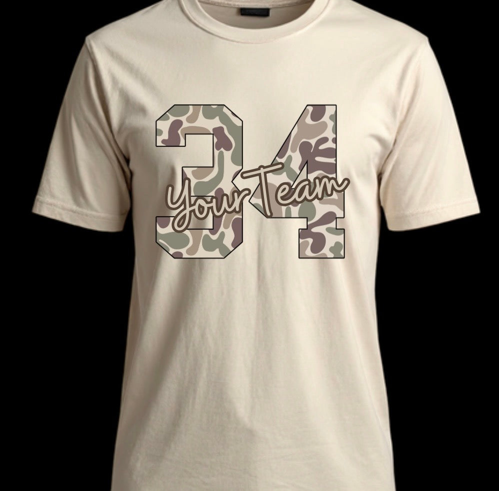 YourTeam Camo Numbers (just numbers, team or player name)