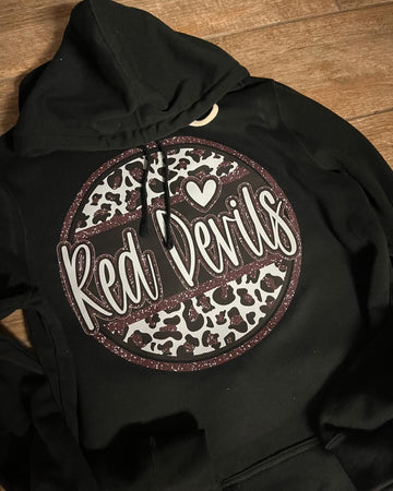 Red devils faux-Glitter Curcle