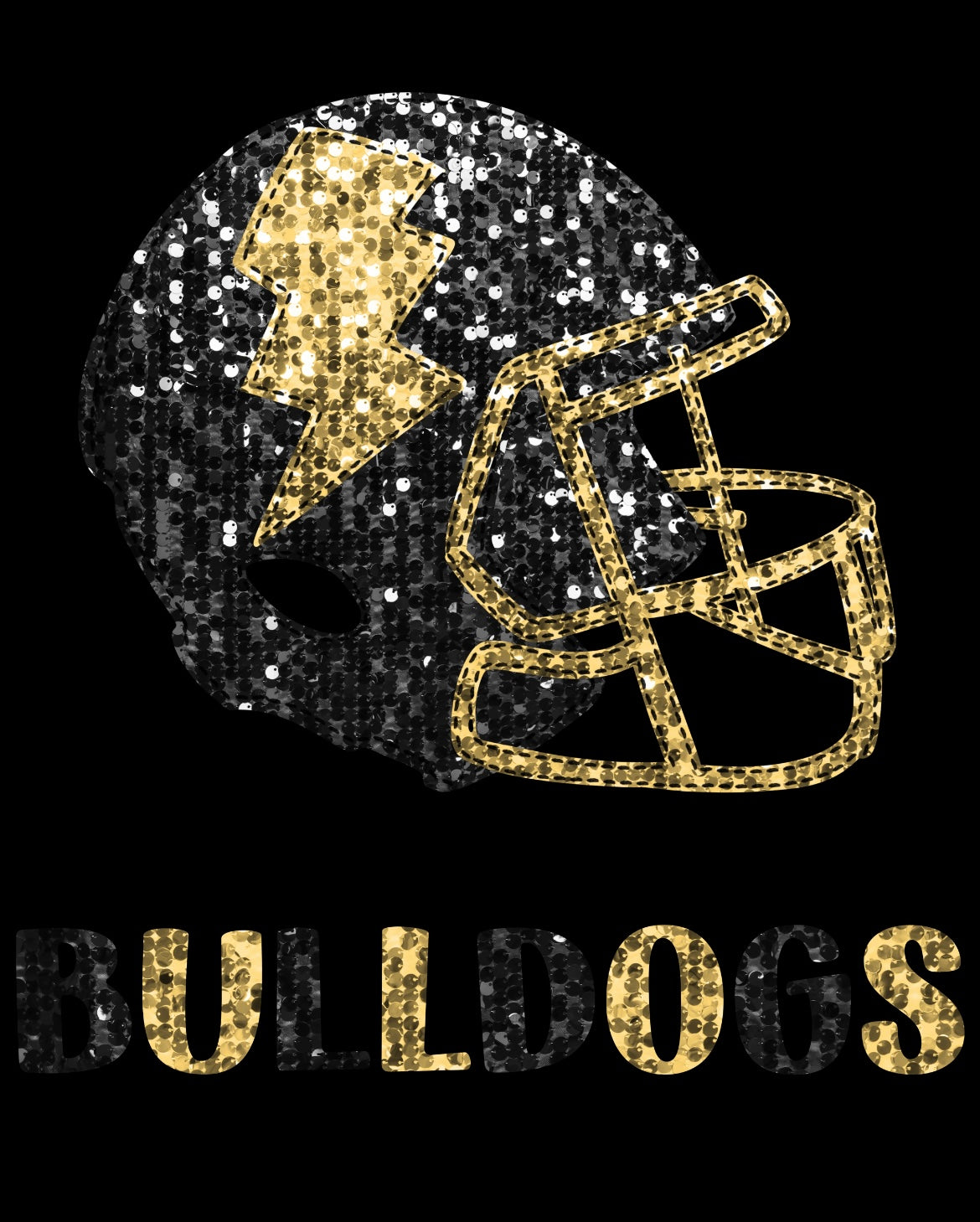 Bulldogs Faux Sequin Print Helmet