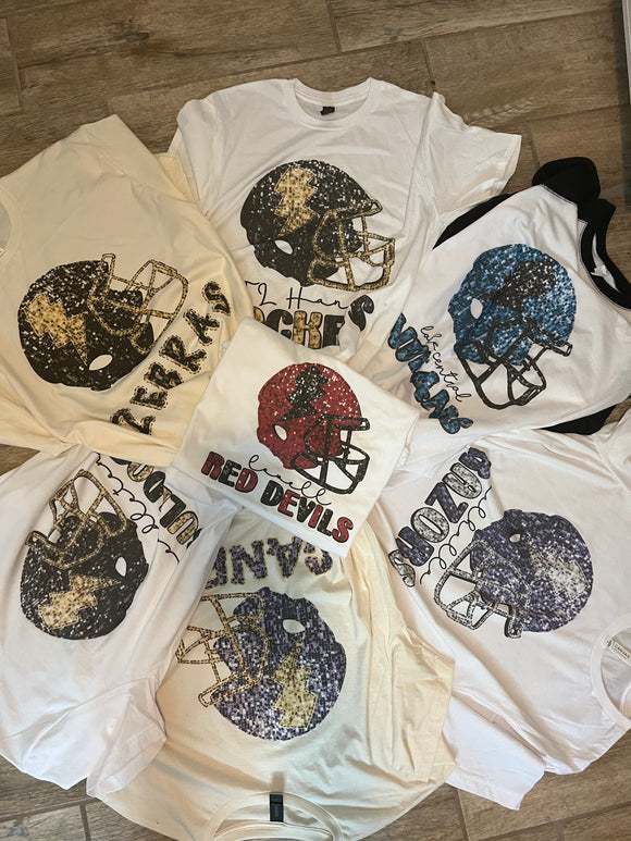 Custom Faux Sequin Print Helmet