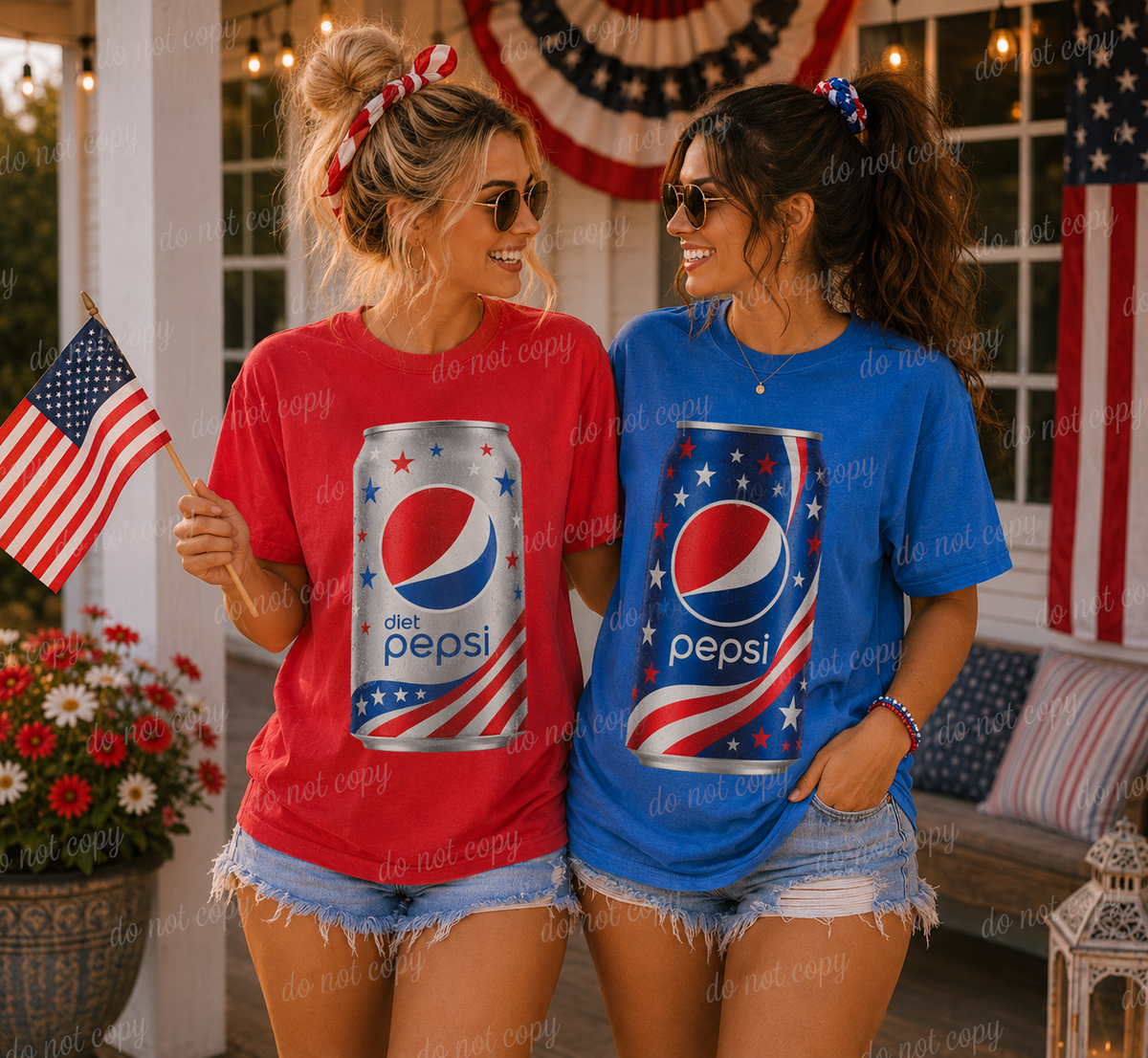 Patriotic Drinks w/out Bow (include type in personalization box)