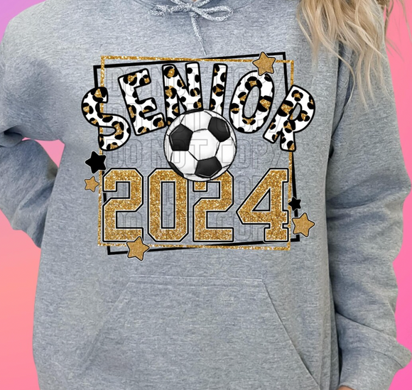 Senior Leopard Glitter Soccer (Include Colors)