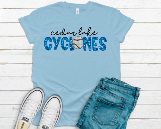 Cedar Lake Cyclones Faux-Sequin