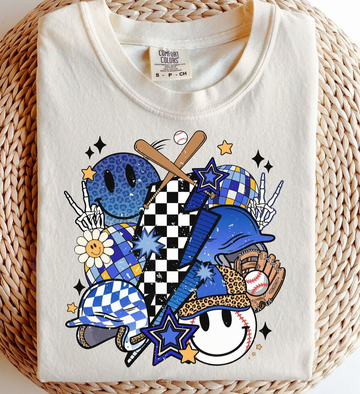 Blue Baseball Retro Fun