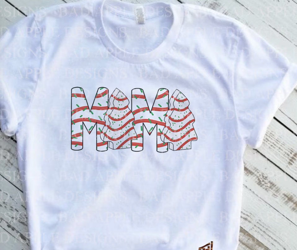 Mama Christmas Tree Cake