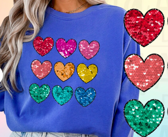 Faux-Sequin Leopard Heart Lineup