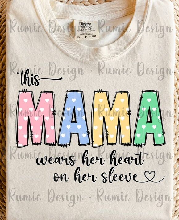 Customized- Colorful Mini Heart on Sleeve