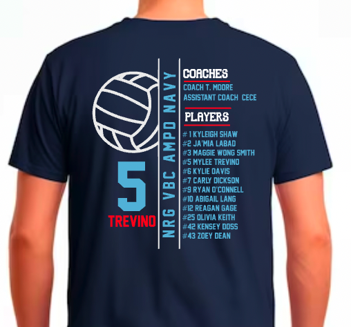 Roster Tee - Include Name and # in Personalization Box