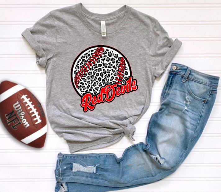Red Devils Leopard Softball Baseball