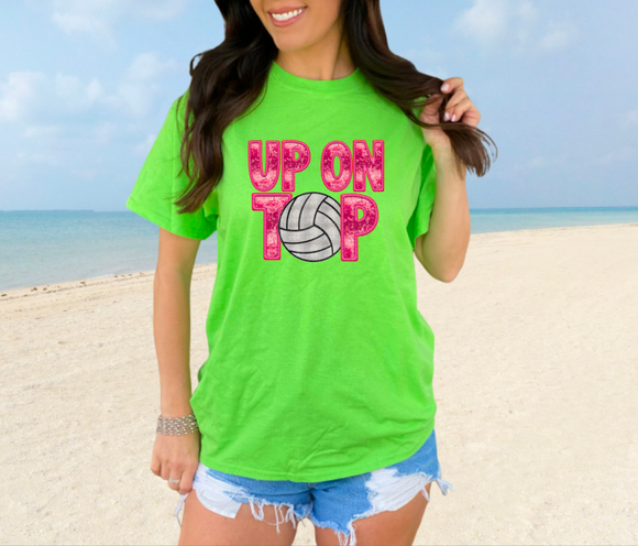 Faux-Sequin Up On Top