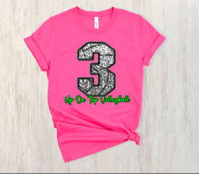 Faux-Sequin Up on Top Number