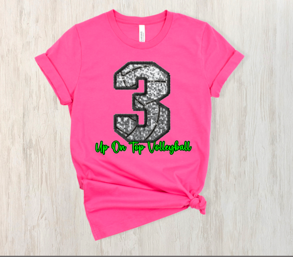 Faux-Sequin Up on Top Number