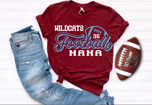 Personalized Wildcat Football Family Script