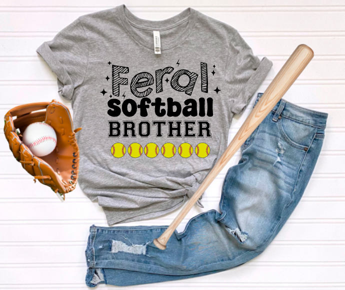 Feral Baseball/Softball Sibling Brother Sister (add team name if you'd like personalization) - 0
