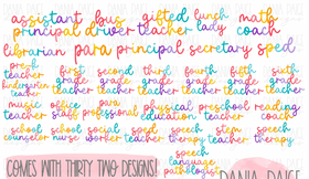 Colorful Script Job Titles