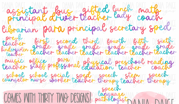 Colorful Script Job Titles