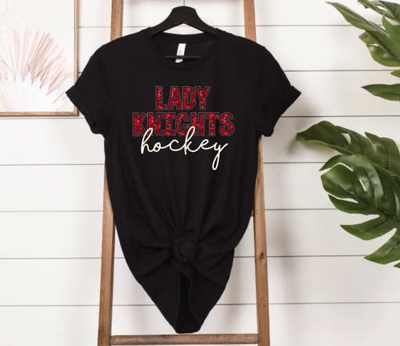 Faux-Sequin Lady Knights Hockey