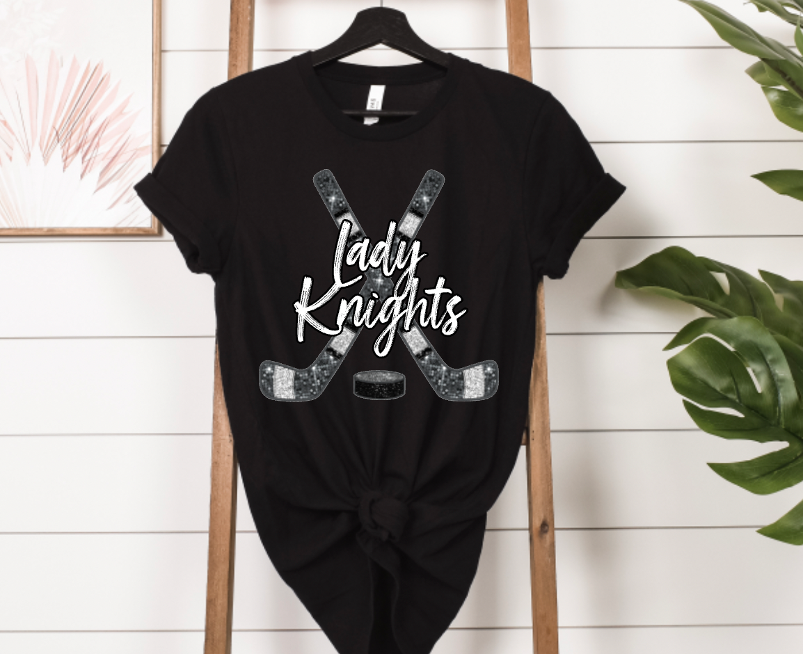 Faux-Sequin Lady Knights Stick/Puck - 0