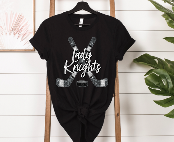Faux-Sequin Lady Knights Stick/Puck