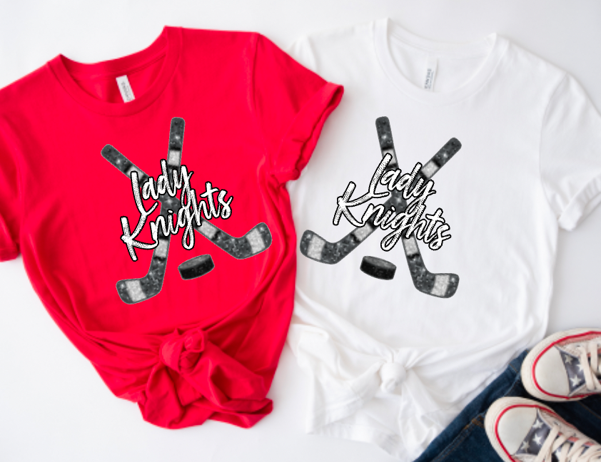 Faux-Sequin Lady Knights Stick/Puck