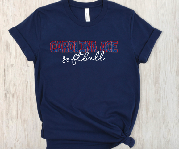 Faux-Sequin Carolina Ace Softball