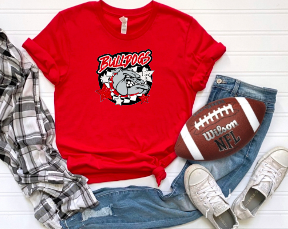 Crown Point Bulldog Retro Glitter Fun