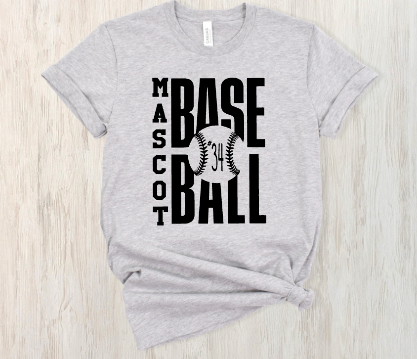 (YourTeam) Baseball Tall Stack (include team name, number and up to 2 colors in personalization box)