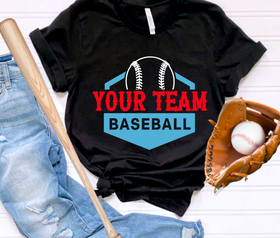 (YourTeam) Baseball Patched (include team name and up to 2 colors in personalization box)