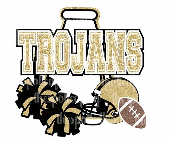 Faux-Glitter Trojans Cheer and Football