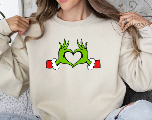 Green Guy Heart Hands