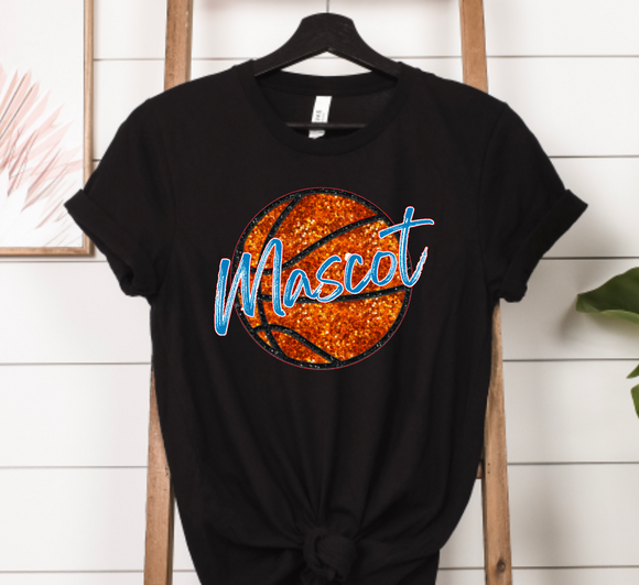 (Your Team) Faux-Sequin Basketball