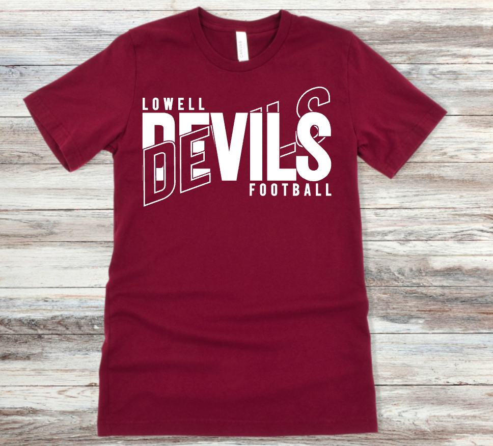 Devils CrossText (default will be no sport.  Include any team/name in the personalization box)