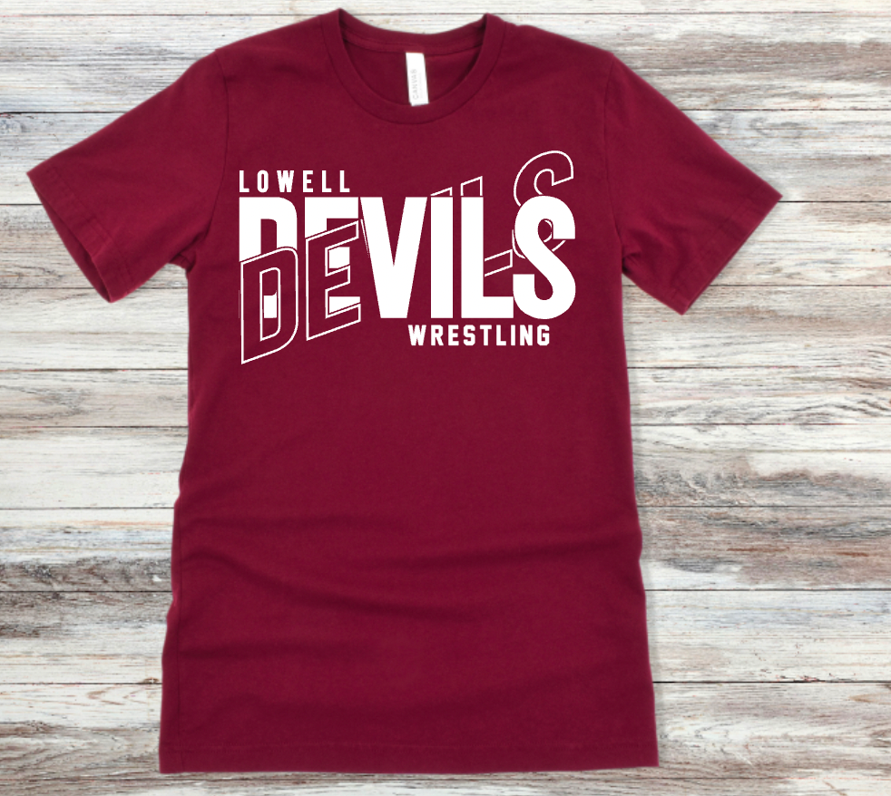 Devils CrossText (default will be no sport.  Include any team/name in the personalization box)