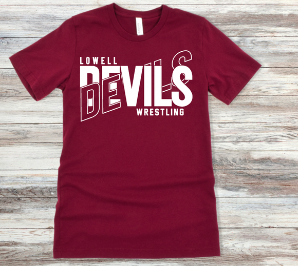 Devils CrossText (default will be no sport.  Include any team/name in the personalization box)