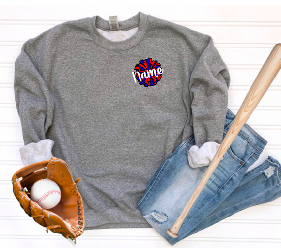 Cheer Pom Crewneck (can add name or mascot /change colors - include in personalization)
