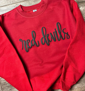 Red Devils Puff Ink Crewneck